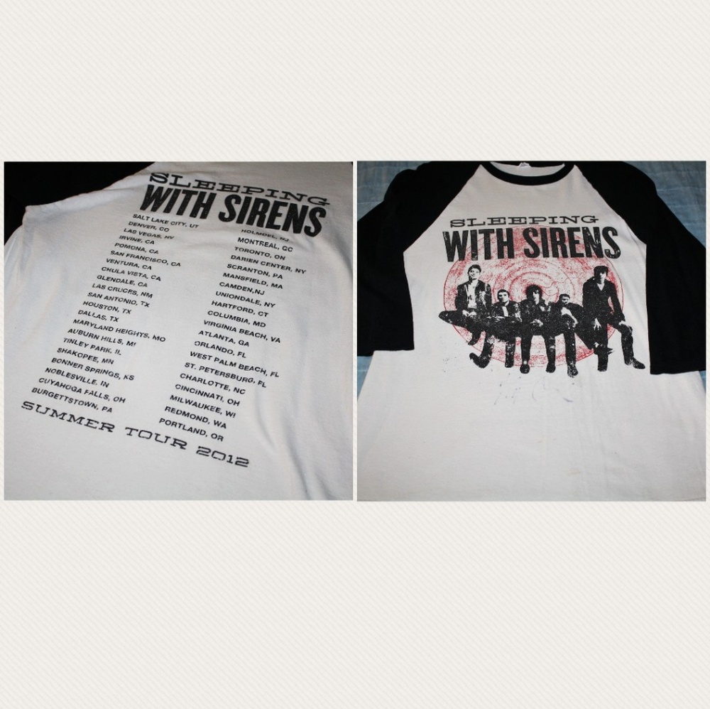 Sleeping With Sirens Signed L Tee Bundle (4 tees)